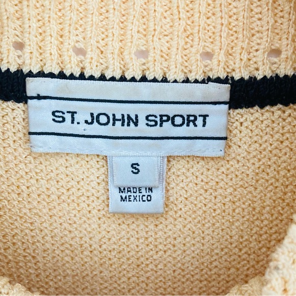 St. John Sport Cardigan Sweater Yellow Black Trim AS IS - Picture 12 of 15